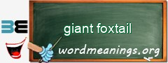 WordMeaning blackboard for giant foxtail